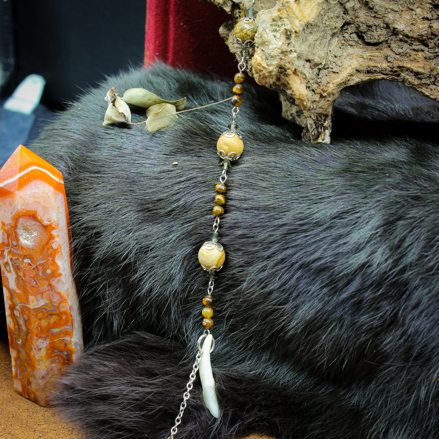 Tiger's Eye & Coyote Teeth | Glasses Chain