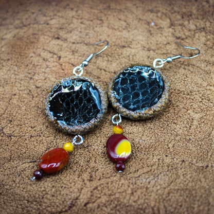 Acorn Sanke Skin Earrings | Mookaite Meadows