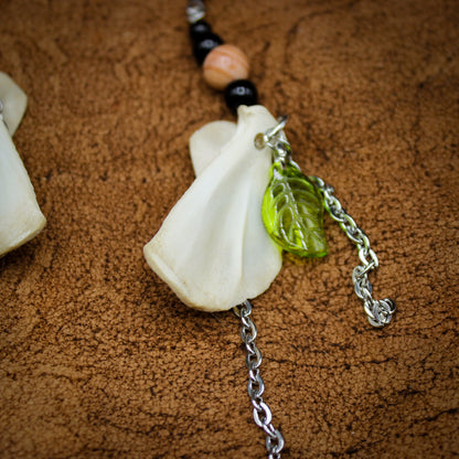 Bone & Leaf Earrings | Shoulder Blade | Gothic Beauty Collection