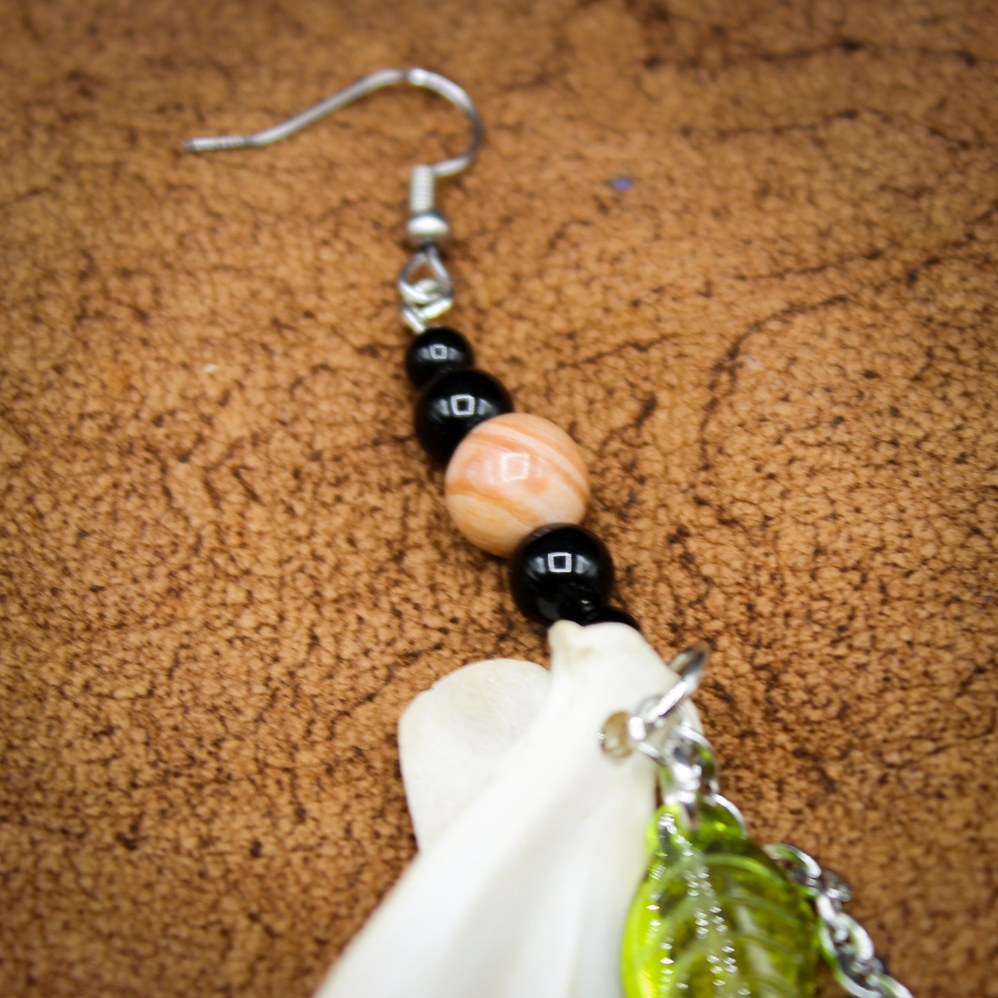 Bone & Leaf Earrings | Shoulder Blade | Gothic Beauty Collection