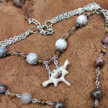 Vertebra & Leaf Choker | Layered Necklace | Gothic Beauty Collection