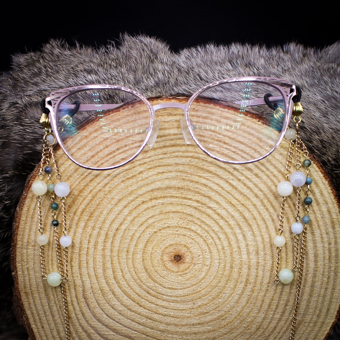 Quartz & Moss Agate | Glasses Chain