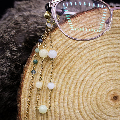 Quartz & Moss Agate | Glasses Chain