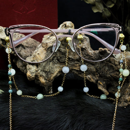 Quartz & Moss Agate | Glasses Chain