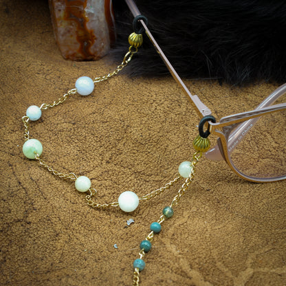 Quartz & Moss Agate | Glasses Chain