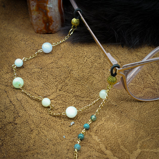 Quartz & Moss Agate | Glasses Chain