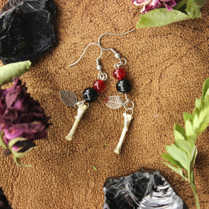 Small Bone Earring | Obsidian Rose Collection