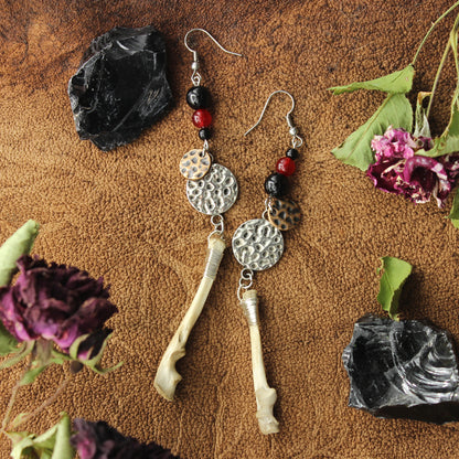 Medium Bone Earring | Obsidian Rose Collection