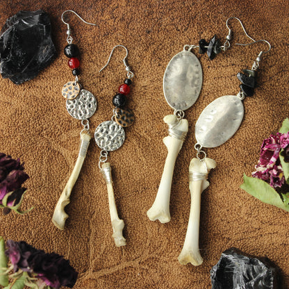 Medium Bone Earring | Obsidian Rose Collection